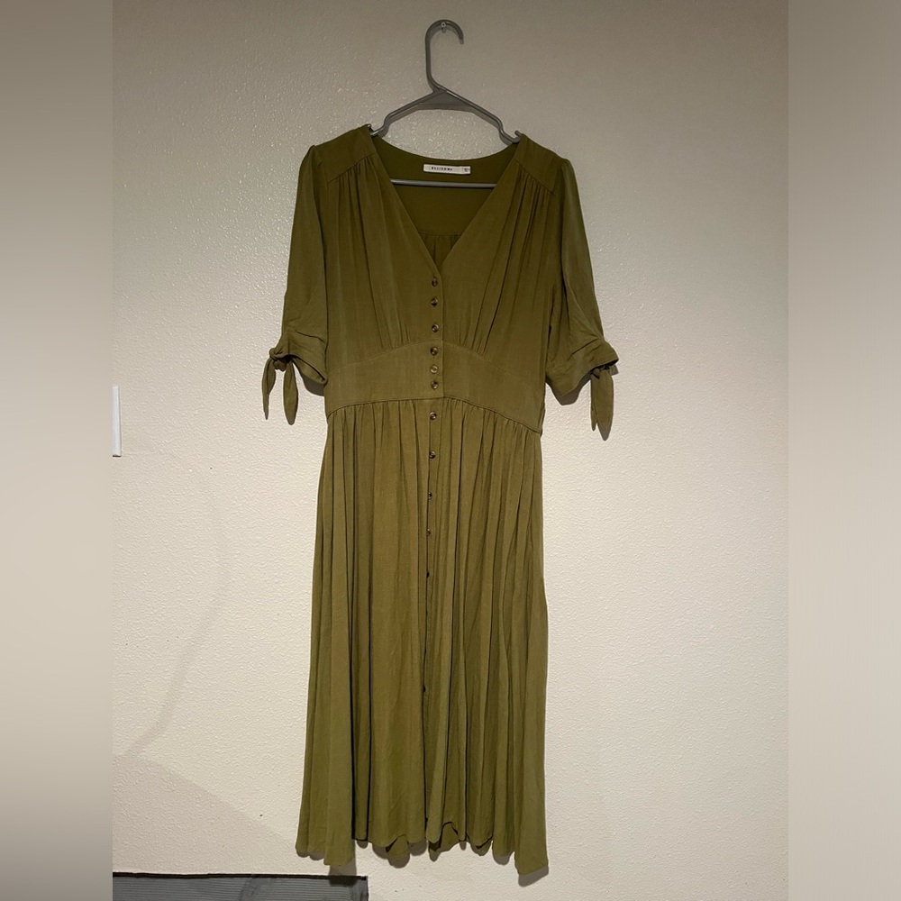 Ellison Pistachio Green Midi Dress
